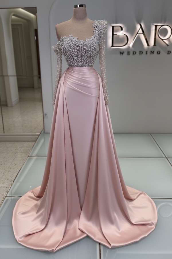 Luxus Ballkleider Lang Glitzer Abendkleider Abiballkleider mit Ärmel