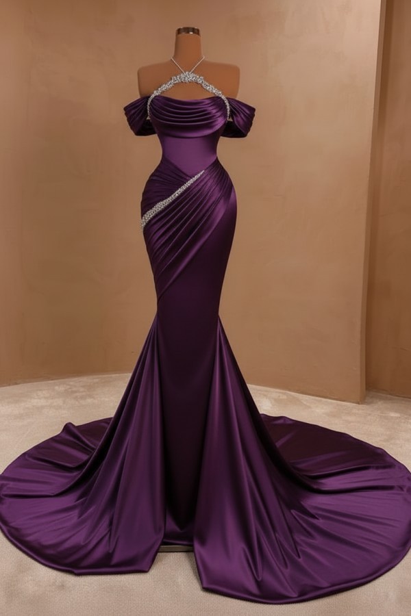 Silber Abendkleider Lang Meerjungfrau Stil Abiballkleider Ballkleid Mit Glitzer