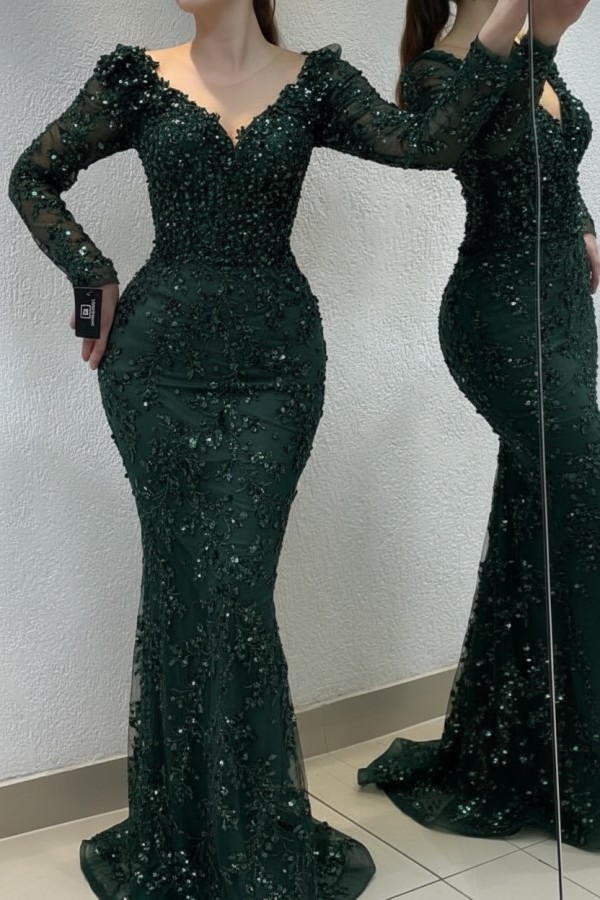 Schöne Abendkleider Lang Gold | Spitze Abiballkleider mit Glitzer