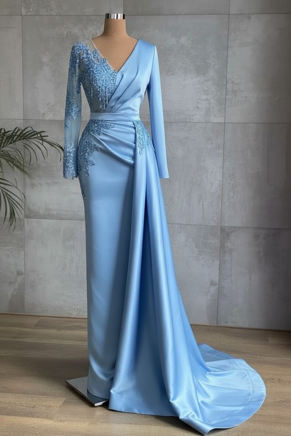 Rote Abiballkleider Lang Günstig | Abendkleider mit Ärmel