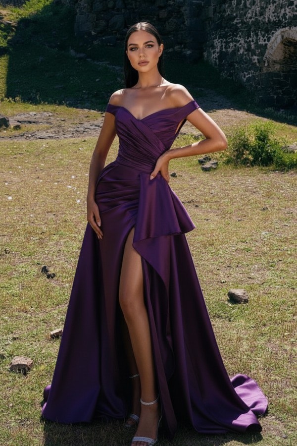 Schlichte Abendkleider Lang Rot | Abiballkleider Günstig