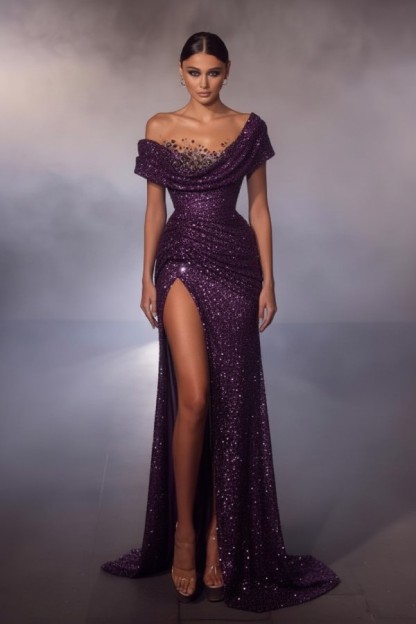 Elegante Abendkleider Lang Glitzer | Luxus Abiballkleider Online