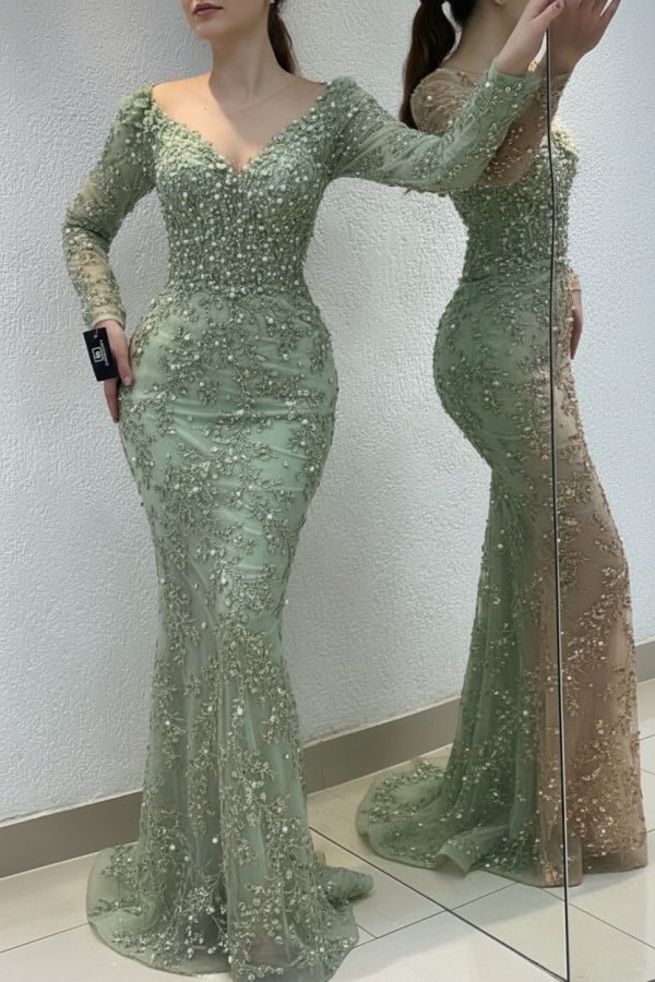 Schöne Abendkleider Lang Gold | Spitze Abiballkleider mit Glitzer