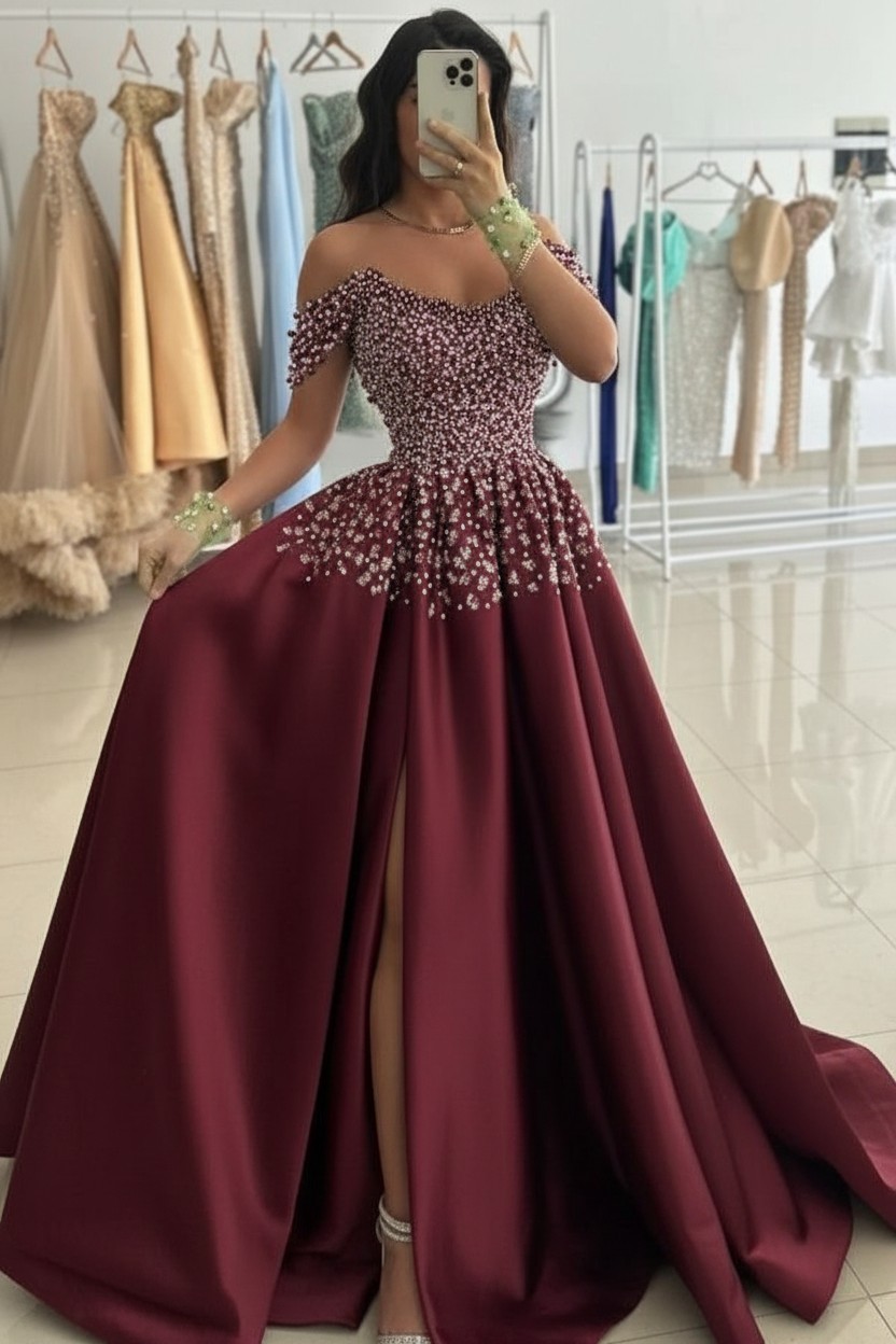 Günstige Abendkleider Lang Grün Ballkleider Abiballkleider mit Glitzer