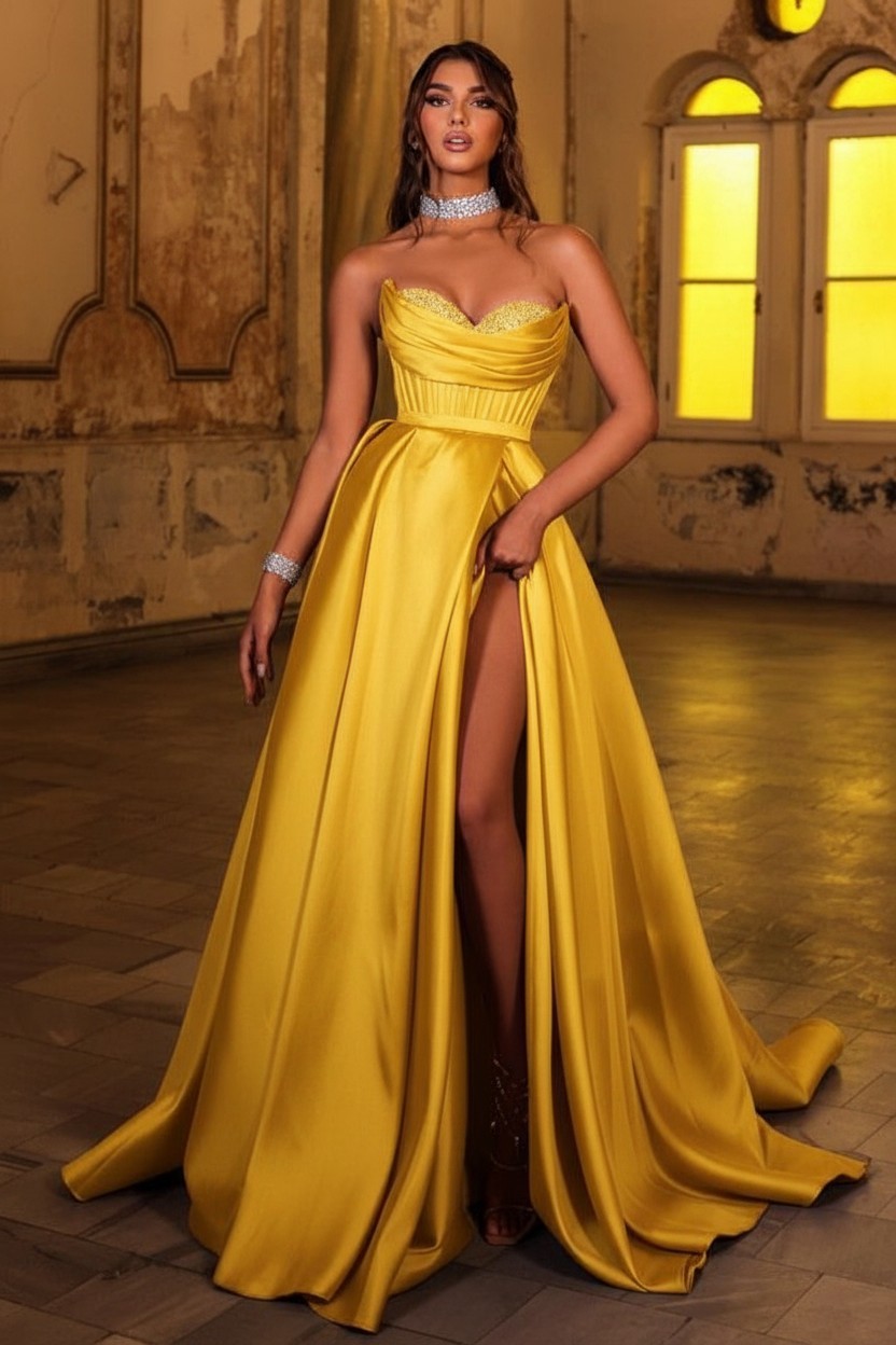 Schöne Abendkleider Lang Braun | Günstig Abiballkleider Schlicht