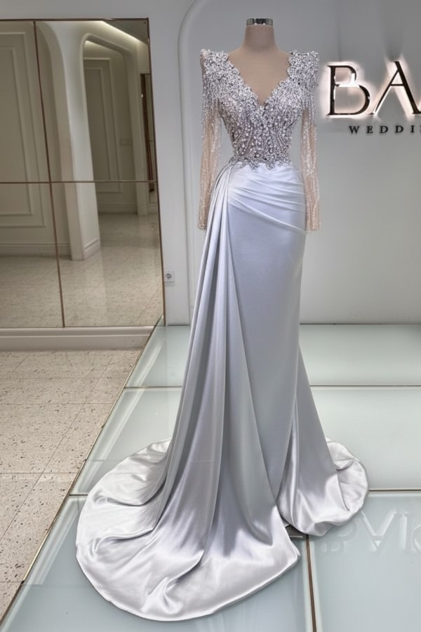 Schwarze Abendkleider Lang Glitzer | Abiballkleider V Ausschnitt