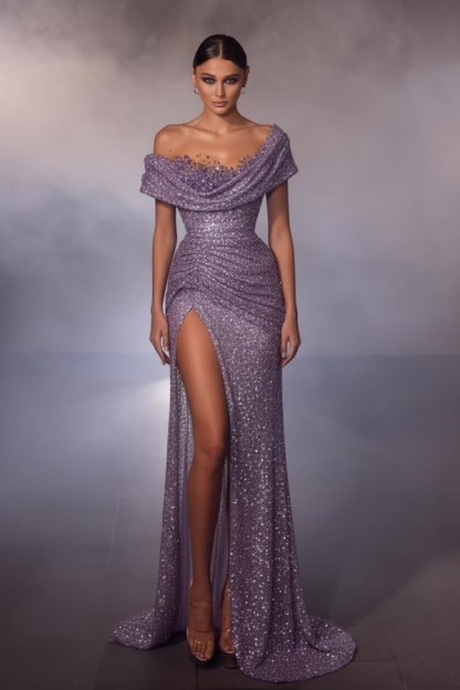 Elegante Abendkleider Lang Glitzer | Luxus Abiballkleider Online