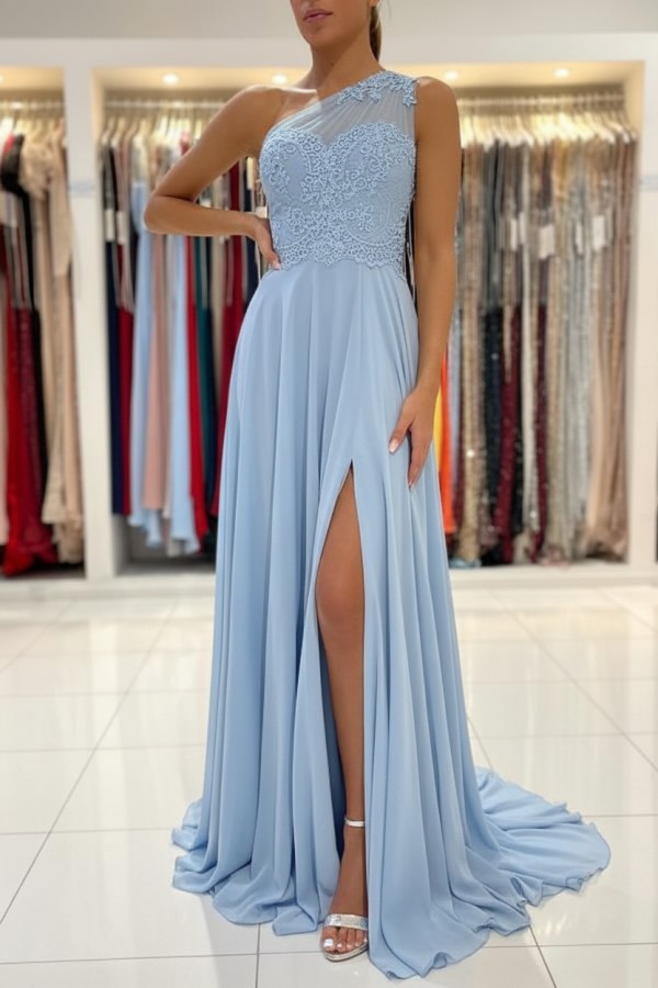 Schlichtes Abendkleid Mit Spitze | Abiballkleider Lang Günstig