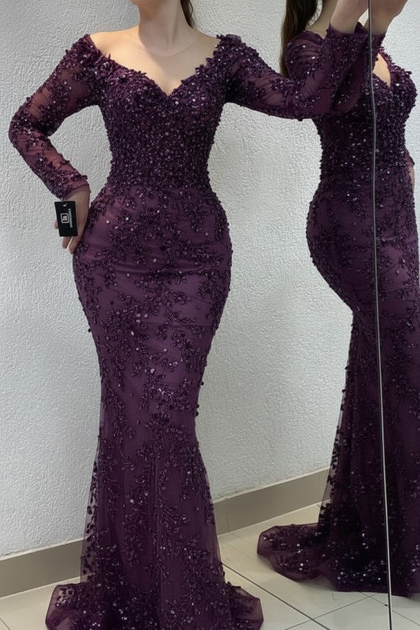 Schöne Abendkleider Lang Gold | Spitze Abiballkleider mit Glitzer