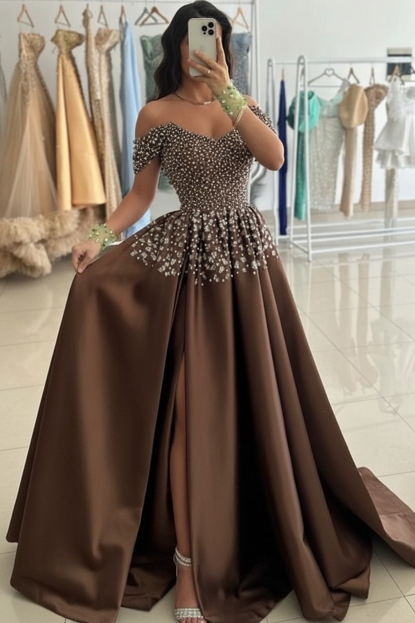 Günstige Abendkleider Lang Grün Ballkleider Abiballkleider mit Glitzer