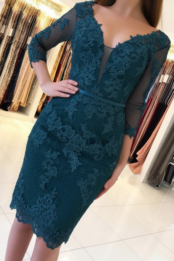 Mint Cocktailkleider Kurz Gunstig | Abendkleider Mit armel | Babyonlinedress.de