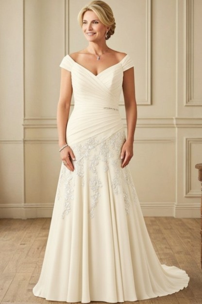 Champagne Brautmutterkleider Lang Günstig Kleider für Brautmutter