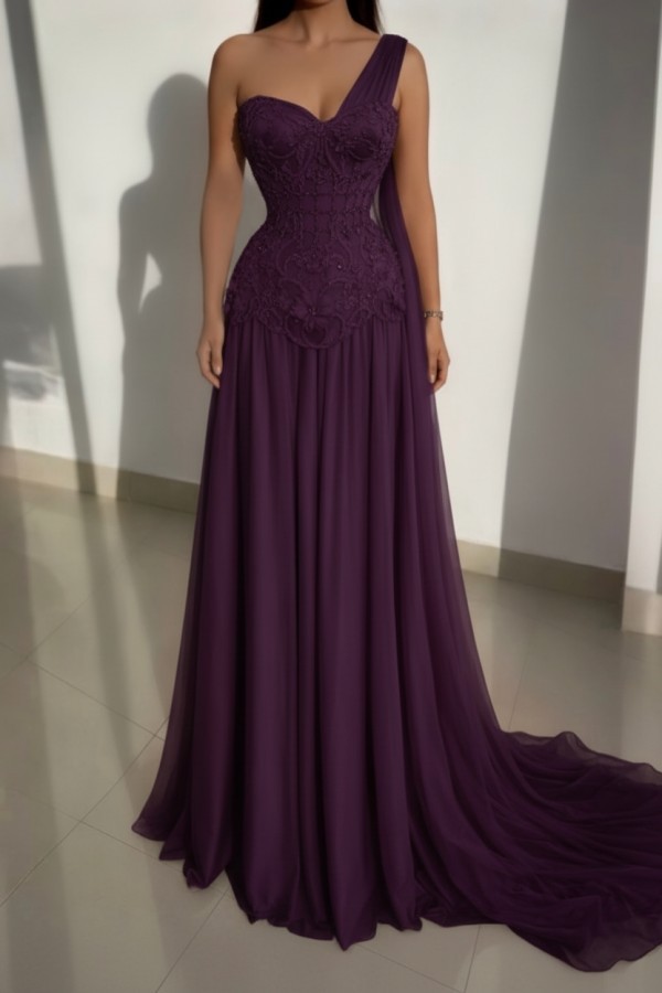 Schöne Abendkleider Lang Rosa Ballkleider mit Spitze