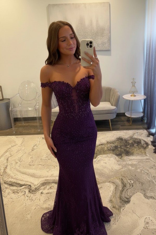 Navy Blaue Abendkleider Lang Spitze Ballkleider mit Glitzer