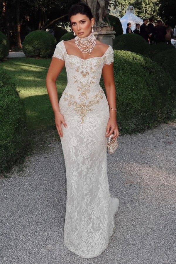 Designer Abendkleider Lang Spitze Ballkleider mit Glitzer