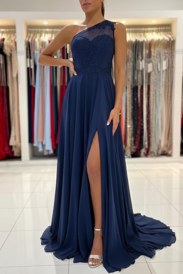 Schlichtes Abendkleid Mit Spitze | Abiballkleider Lang Günstig