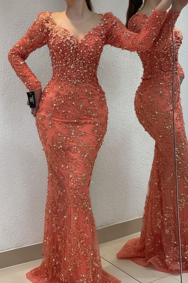 Schöne Abendkleider Lang Gold | Spitze Abiballkleider mit Glitzer