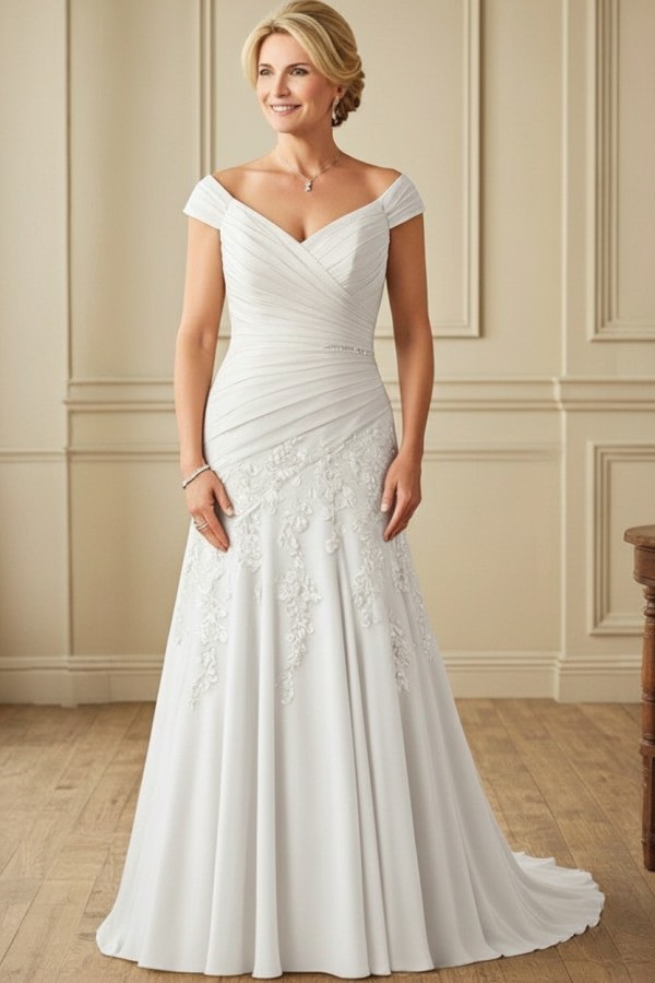 Champagne Brautmutterkleider Lang Günstig Kleider für Brautmutter