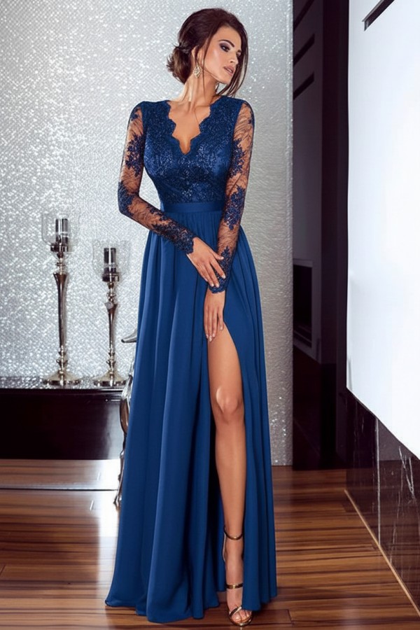 Elegante Abendkleider Lang Schwarz Mit Spitze Etuikleid Kleider Online