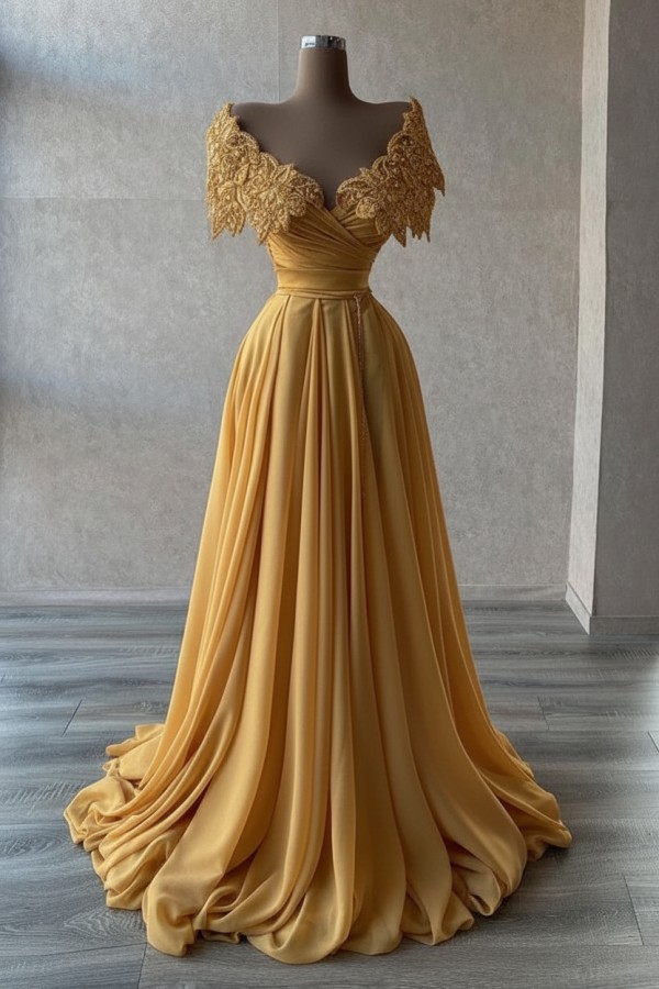 Elegante Abendkleider Lang | Abiballkleider mit Glitzer