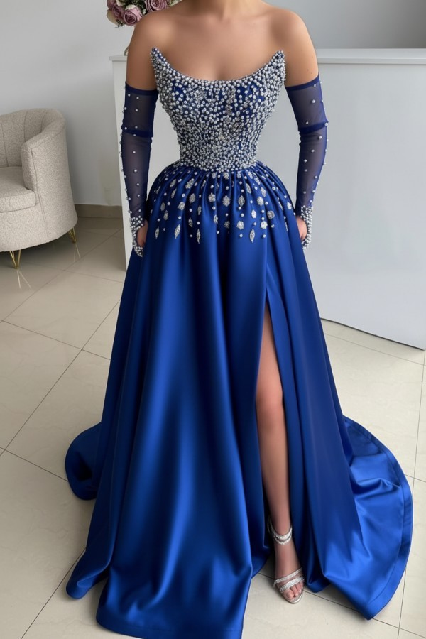 Seladongrün Abendkleider Lang Glitzer Ballkleider Abiballkleider Günstig