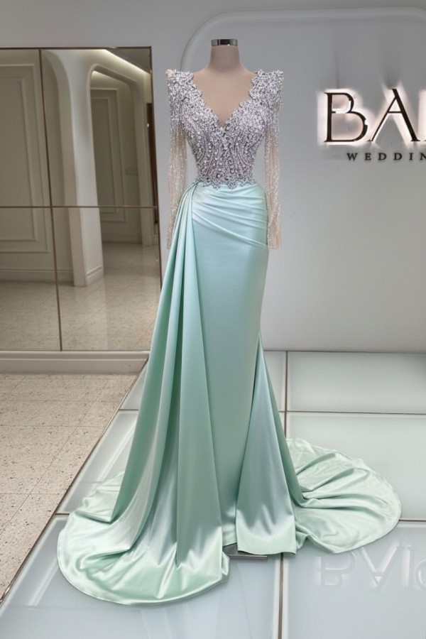 Schwarze Abendkleider Lang Glitzer | Abiballkleider V Ausschnitt