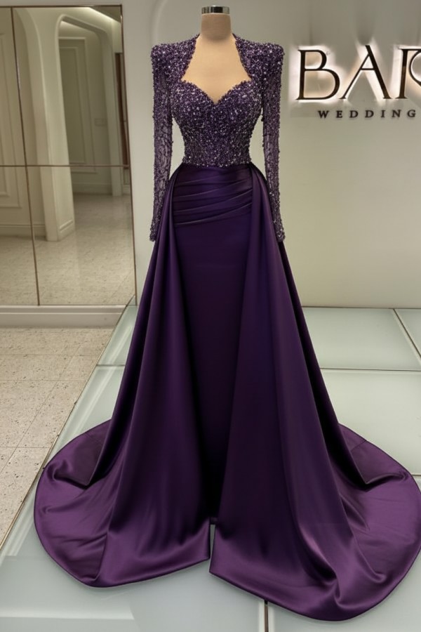 Luxus Abendkleider Lang Weiß | Glitzer Abiballkleider Mit Ärmel