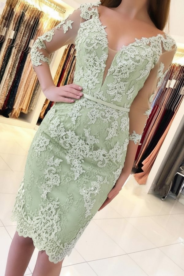 Mint Cocktailkleider Kurz Günstig | Abendkleider Mit Ärmel