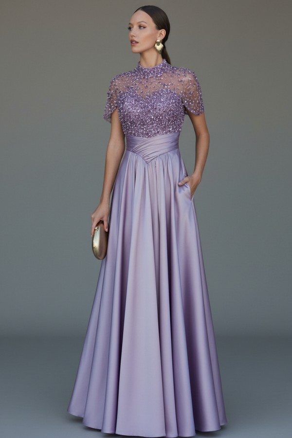 Dunkel Grüne Abendkleider Lang Glitzer Ballkleider mit Ärmel