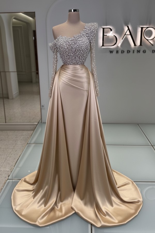 Luxus Ballkleider Lang Glitzer Abendkleider Abiballkleider mit Ärmel