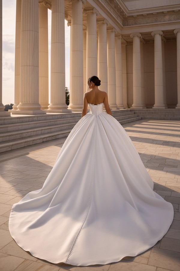 VIntage Hochzeitskleider Satin Prinzessin Brautkleid Mit Glitzer