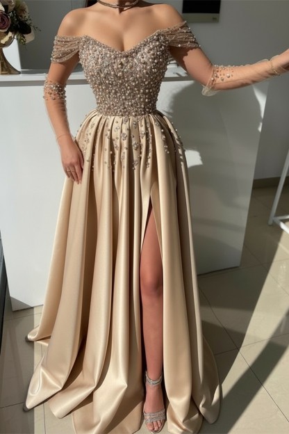 Dunsty Rosa Abendkleider Lang Günstig | Abiballkeider mit Glitzer