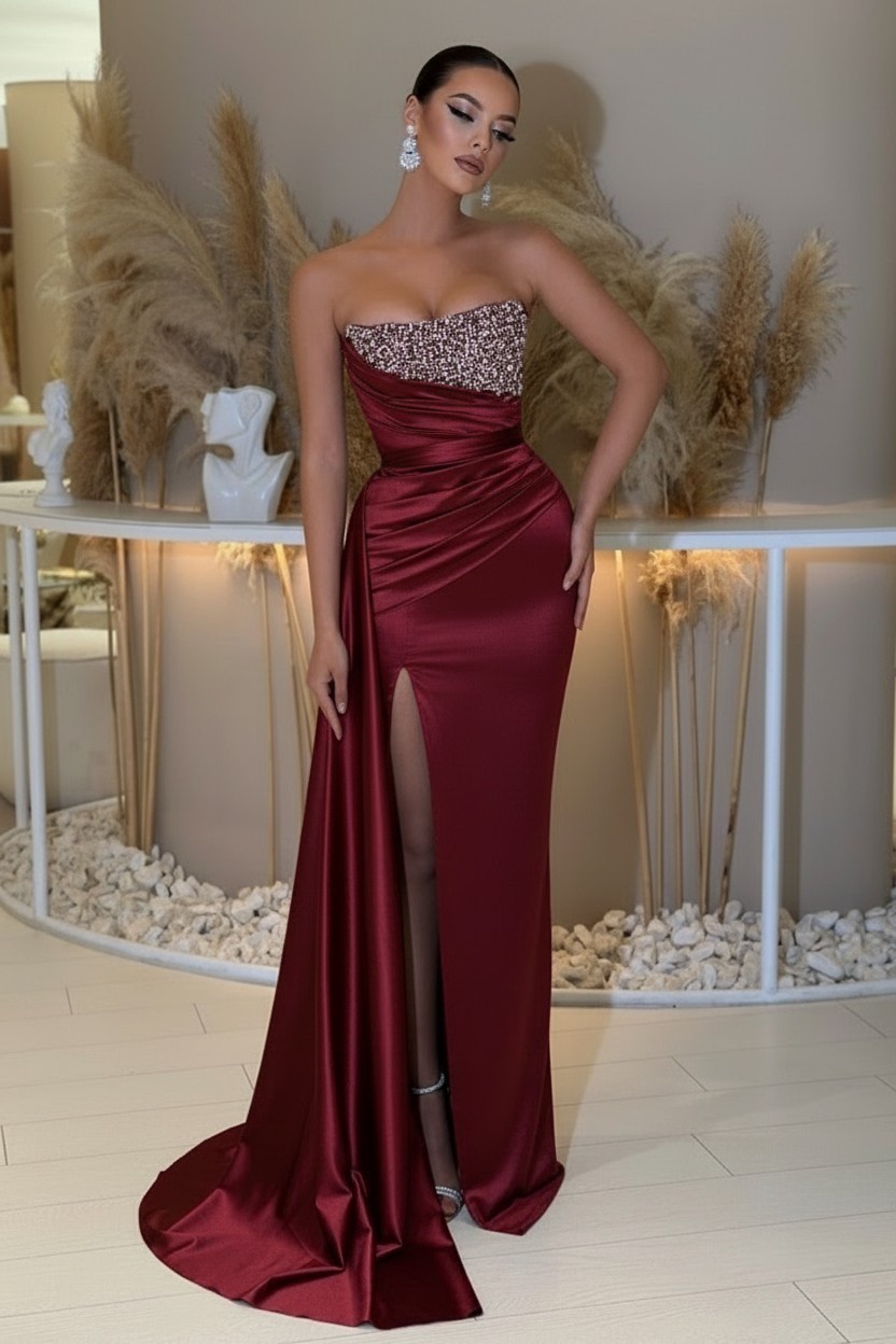 Dusty Grün Abendkleider Lang Günstig | Abiballkleider mit Glitzer