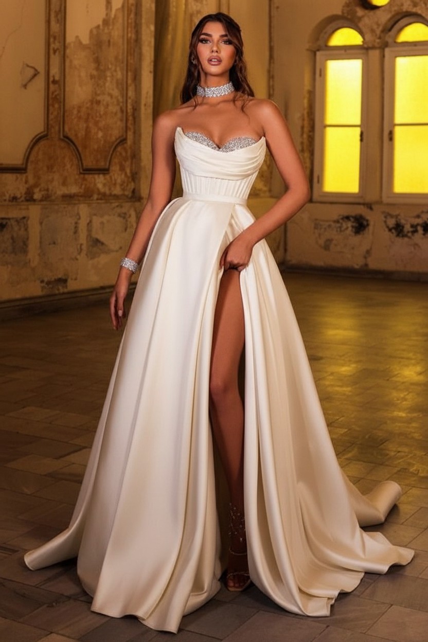 Schöne Abendkleider Lang Braun | Günstig Abiballkleider Schlicht