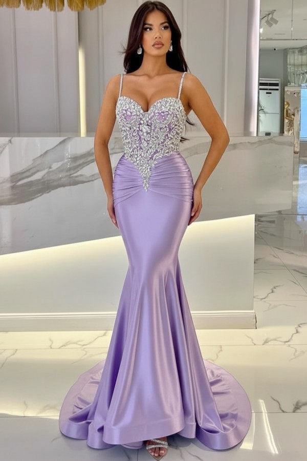 Elegante Abendkleider Lang Blau | Abiballkleider mit Glitzer
