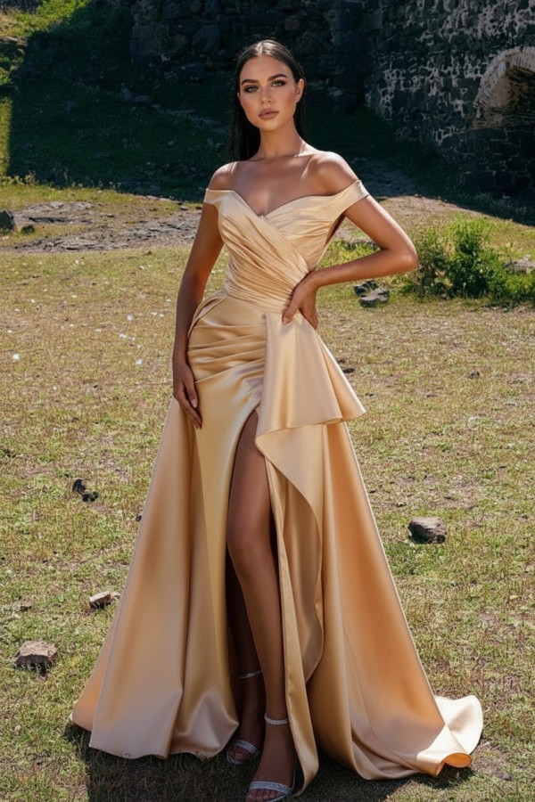 Schlichte Abendkleider Lang Rot | Abiballkleider Günstig