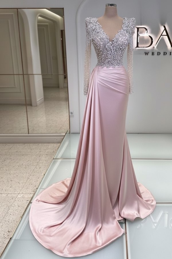 Schwarze Abendkleider Lang Glitzer | Abiballkleider V Ausschnitt