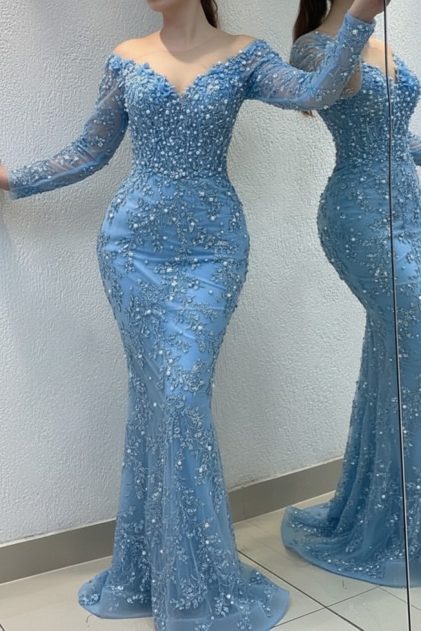 Schöne Abendkleider Lang Gold | Spitze Abiballkleider mit Glitzer