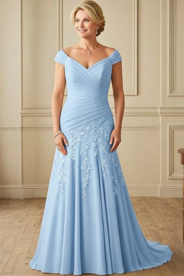 Champagne Brautmutterkleider Lang Günstig Kleider für Brautmutter