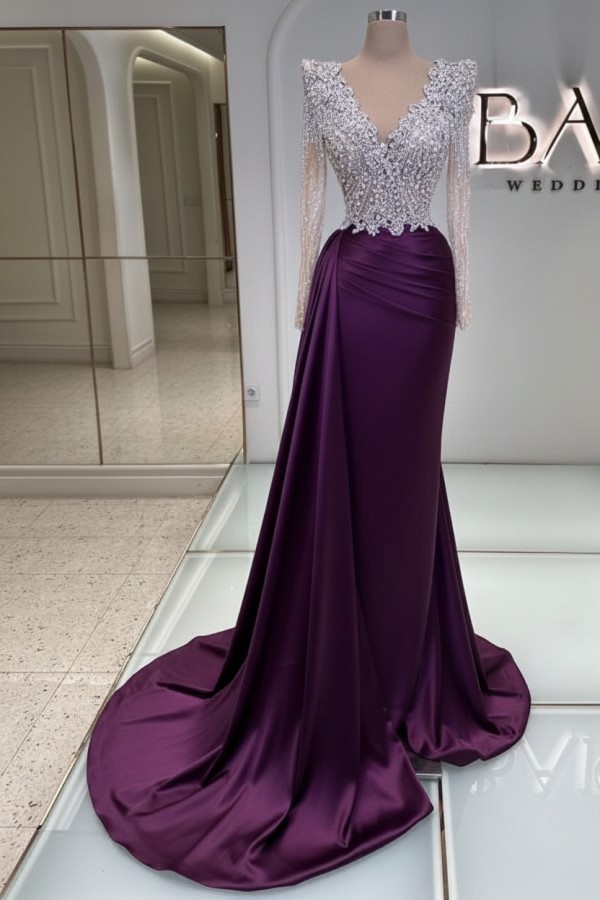 Schwarze Abendkleider Lang Glitzer | Abiballkleider V Ausschnitt