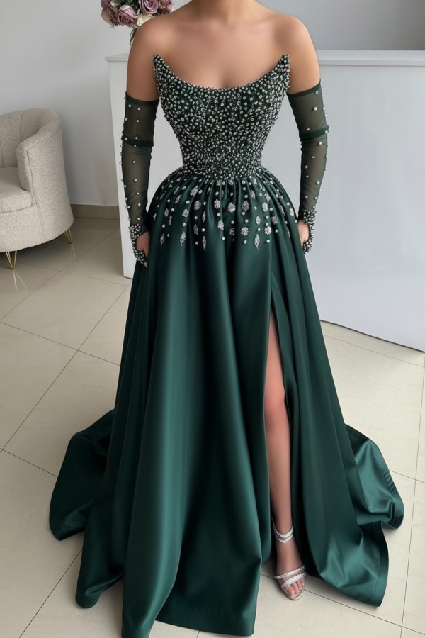 Seladongrün Abendkleider Lang Glitzer Ballkleider Abiballkleider Günstig