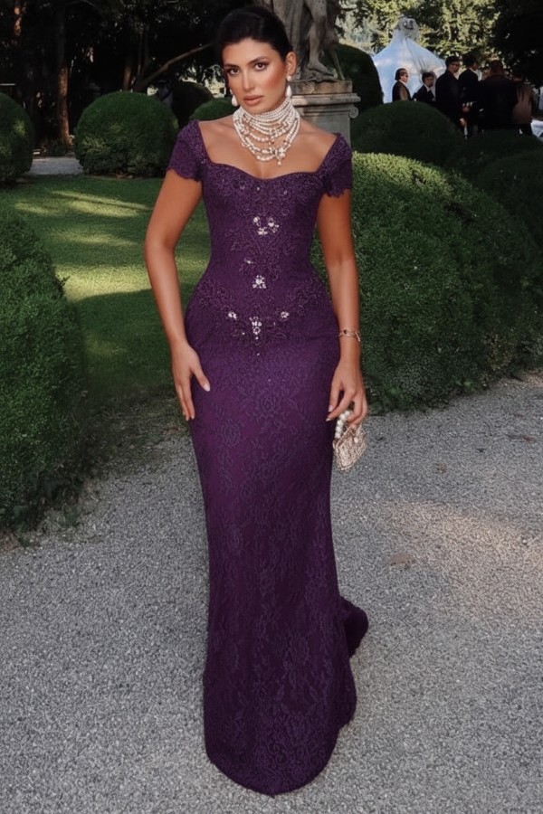 Designer Abendkleider Lang Spitze Ballkleider mit Glitzer