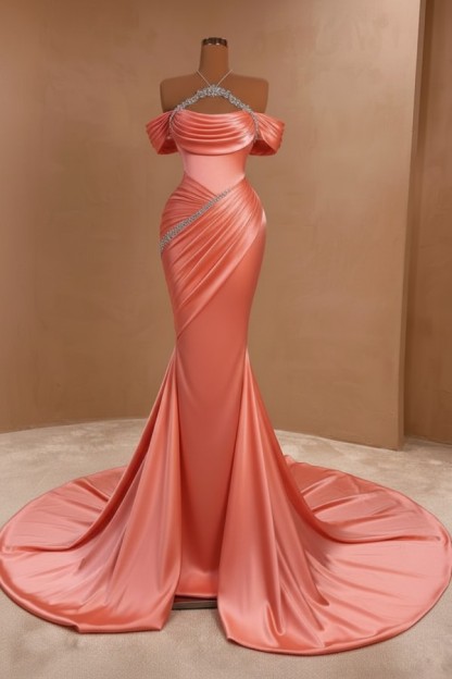 Silber Abendkleider Lang Meerjungfrau Stil Abiballkleider Ballkleid Mit Glitzer