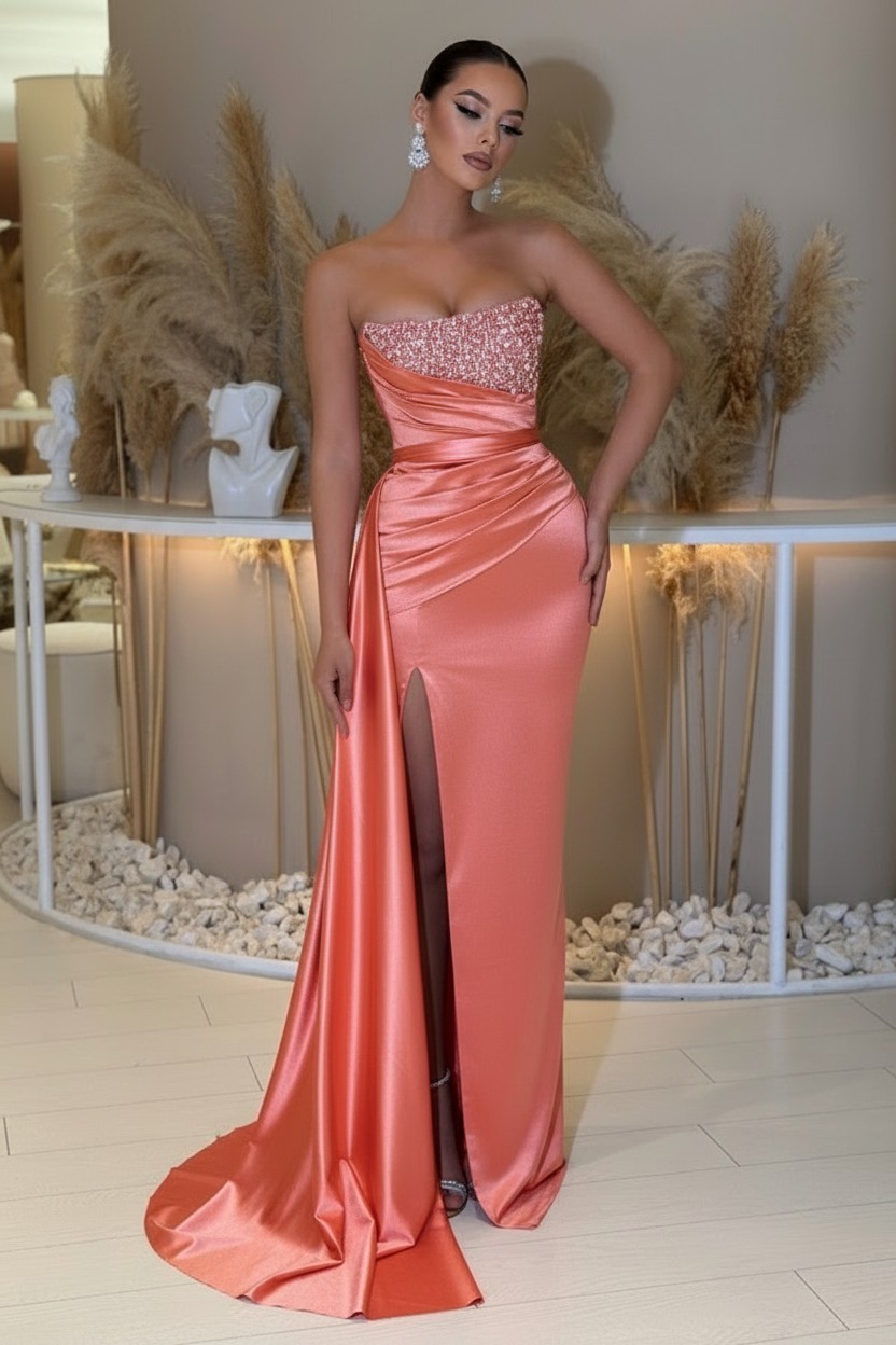 Dusty Grün Abendkleider Lang Günstig | Abiballkleider mit Glitzer