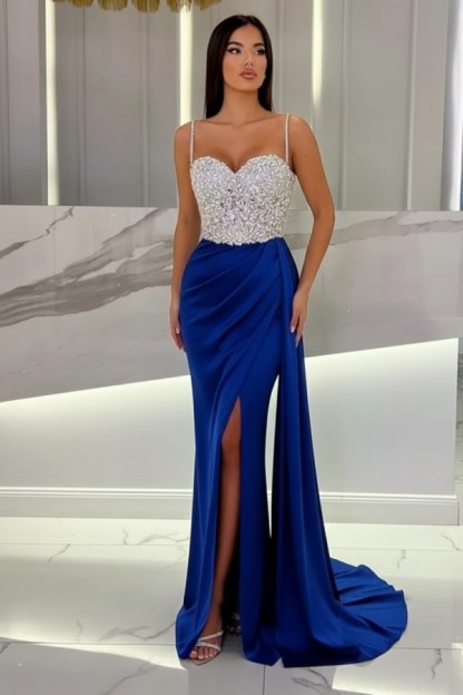 Schöne Abendkleider Mit Glitzer | Blaue Abiballkleider Lang Günstig