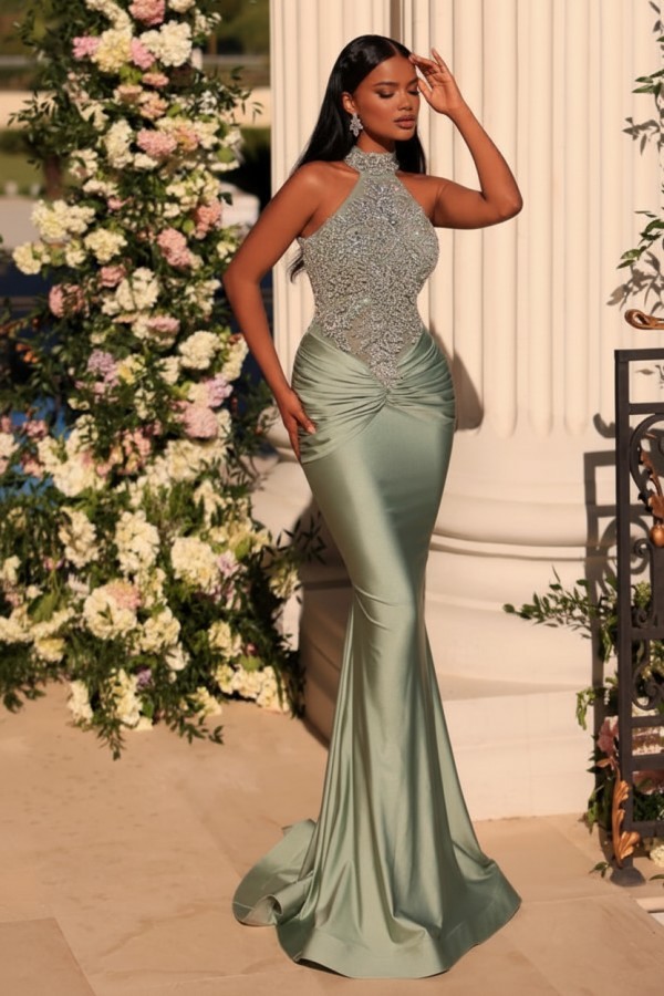 Wunderschöne Abendkleider Lang Glitzer | Grüne Abiballkleider Günstig