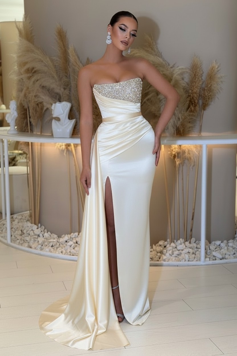 Dusty Grün Abendkleider Lang Günstig | Abiballkleider mit Glitzer