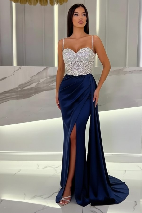 Schöne Abendkleider Mit Glitzer | Blaue Abiballkleider Lang Günstig