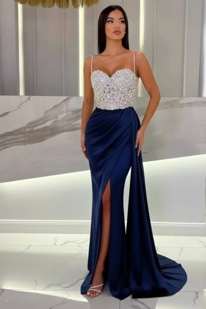 Schöne Abendkleider Mit Glitzer | Blaue Abiballkleider Lang Günstig