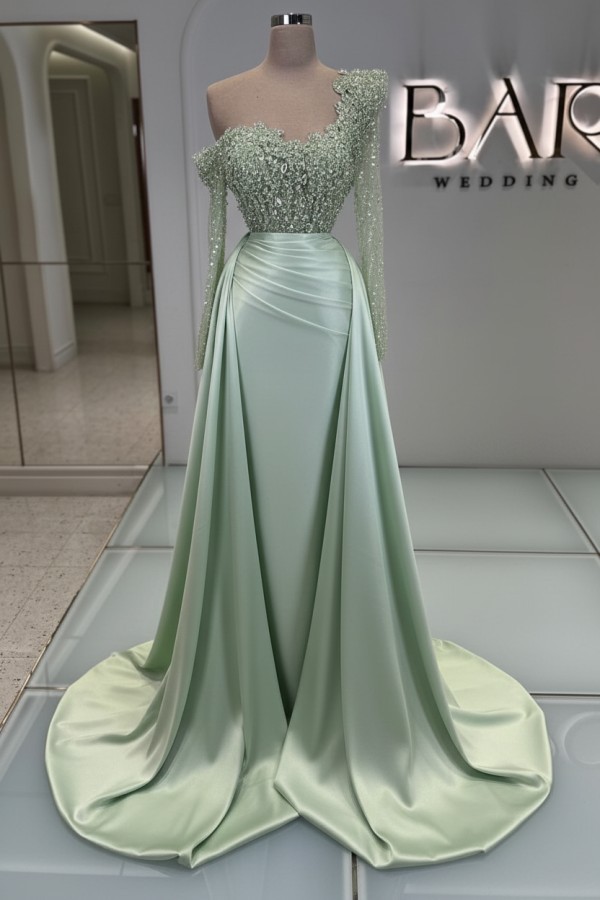 Luxus Ballkleider Lang Glitzer Abendkleider Abiballkleider mit Ärmel